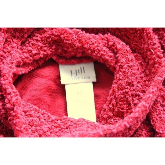 J Jill Stretch Red Lace Top Lined Turtle Neck Long Sleeves Size XS - Picture 4 of 4